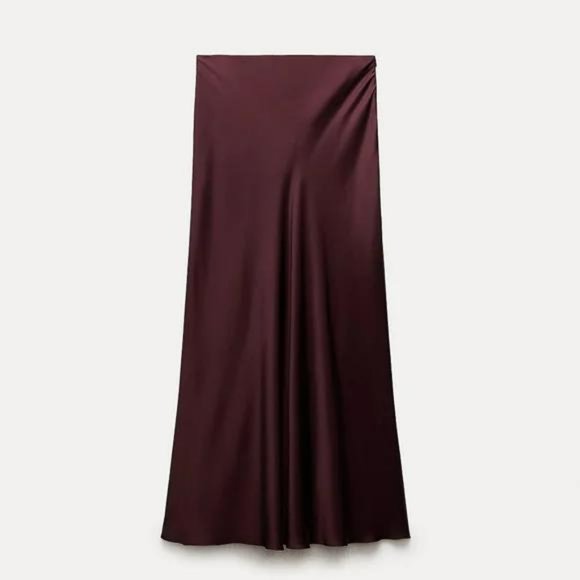 ZARA SATIN EFFECT SKIRT - Picture 6 of 16
